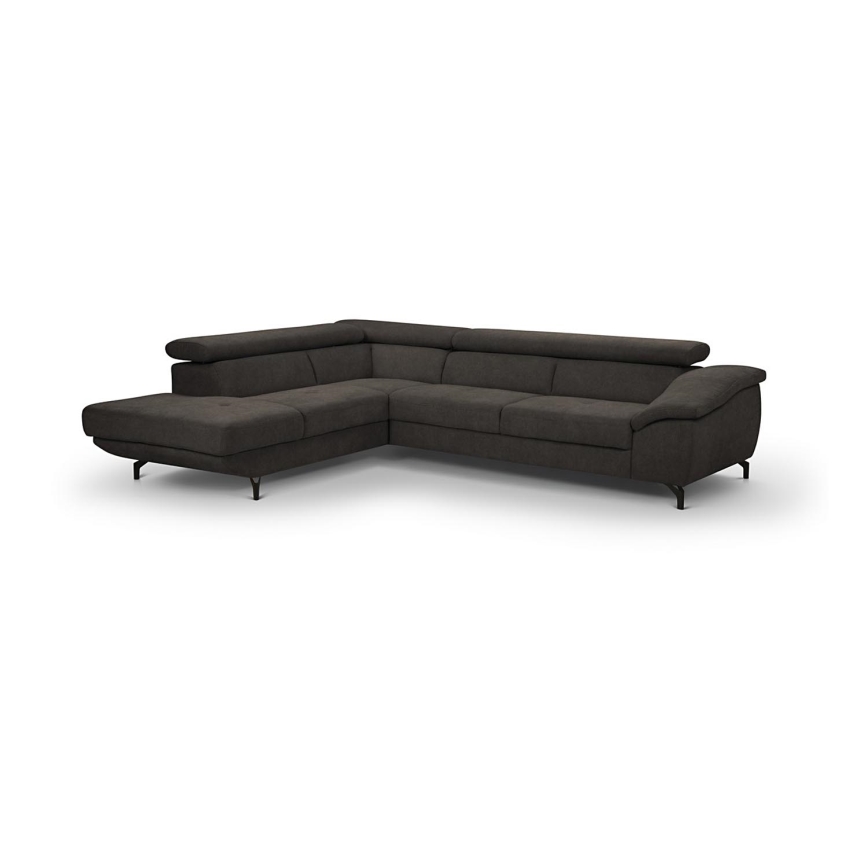 Eck-Schlafsofa mit Stauraum in L-Form BRESCIA links, braun