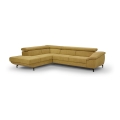 Eck-Schlafsofa mit Stauraum in L-Form BRESCIA links gelb