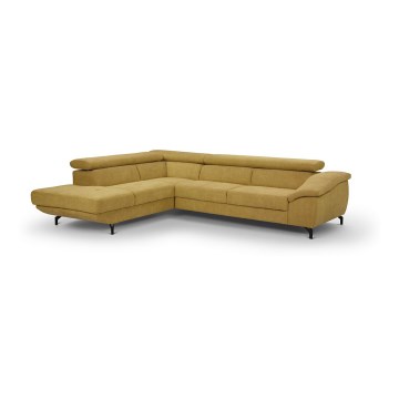 Eck-Schlafsofa mit Stauraum in L-Form BRESCIA links gelb