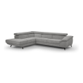 Eck-Schlafsofa mit Stauraum in L-Form BRESCIA links, grau