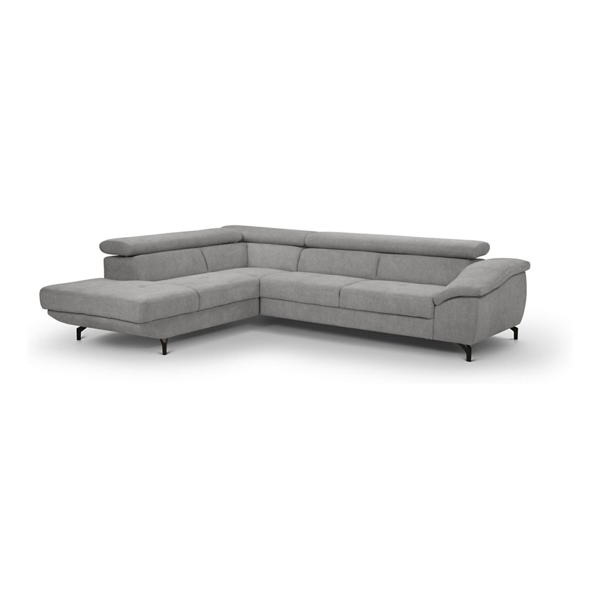 Eck-Schlafsofa mit Stauraum in L-Form BRESCIA links, grau