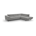 Eck-Schlafsofa mit Stauraum in L-Form BRESCIA, rechts, grau