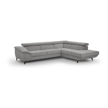 Eck-Schlafsofa mit Stauraum in L-Form BRESCIA, rechts, grau