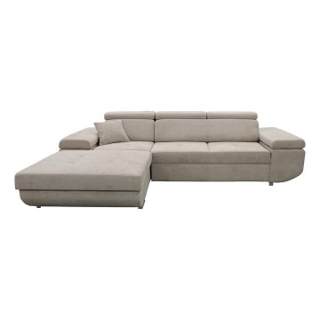 Eck-Schlafsofa mit Stauraum in L-Form CASTELO links, grau