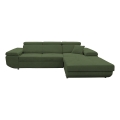 Eck-Schlafsofa mit Stauraum in L-Form CASTELO, rechts, grün