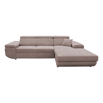 Eck-Schlafsofa mit Stauraum in L-Form CASTELO, rechts, rosa