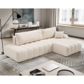 Eck-Schlafsofa mit Stauraum in L-Form DESIO, rechts, beige
