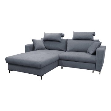Eck-Schlafsofa mit Stauraum in L-Form HORTA links, dunkelgrau