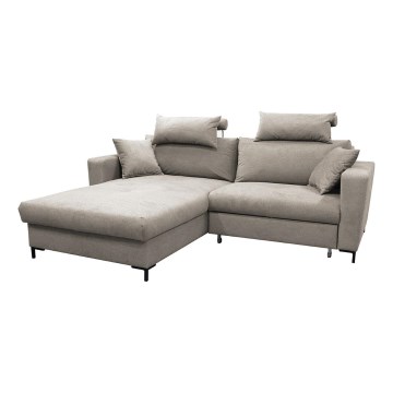 Eck-Schlafsofa mit Stauraum in L-Form HORTA links, grau