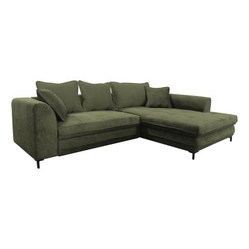 Eck-Schlafsofa mit Stauraum in L-Form LAGOA, rechts, grün