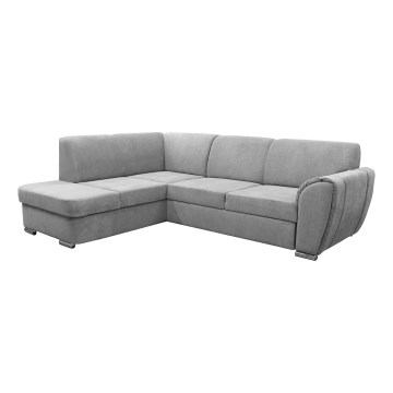 Eck-Schlafsofa mit Stauraum in L-Form SERPA links, grau
