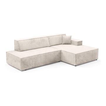 Eck-Schlafsofa mit Stauraum in L-Form TERAMO, rechts, beige