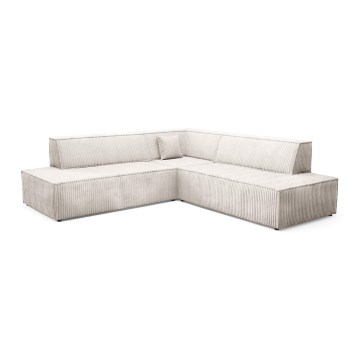 Eck-Schlafsofa mit Stauraum in L-Form TERAMO, rechts, beige