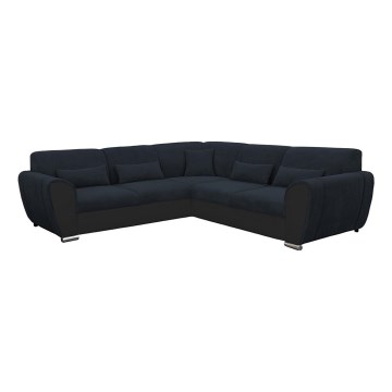 Eck-Schlafsofa mit Stauraum in L-Form VISEU links anthrazit/schwarz