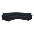 Eck-Schlafsofa mit Stauraum in L-Form VISEU, rechts, Anthrazit/Schwarz
