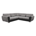 Eck-Schlafsofa mit Stauraum in L-Form VISEU, rechts, grau/schwarz