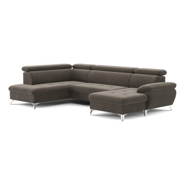 Eck-Schlafsofa mit Stauraum in U-Form CATANIA links, braun