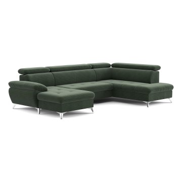 Eck-Schlafsofa mit Stauraum in U-Form CATANIA, rechts, grün