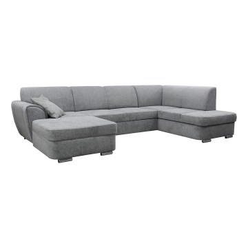 Eck-Schlafsofa mit Stauraum in U-Form SERPA, rechts, grau