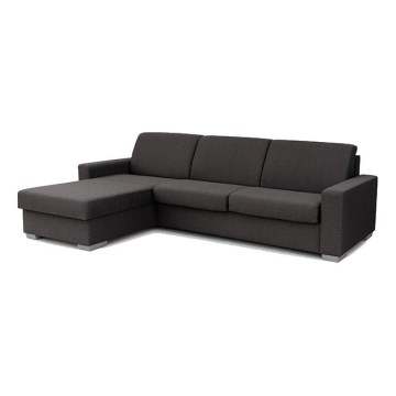 Eck-Schlafsofa mit Stauraum, L-Form, links, braun, für den täglichen Gebrauch LEKA