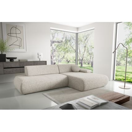 Eck-Schlaffunktion-Sitzgarnitur mit Stauraum in L-Form PRATO rechts, beige