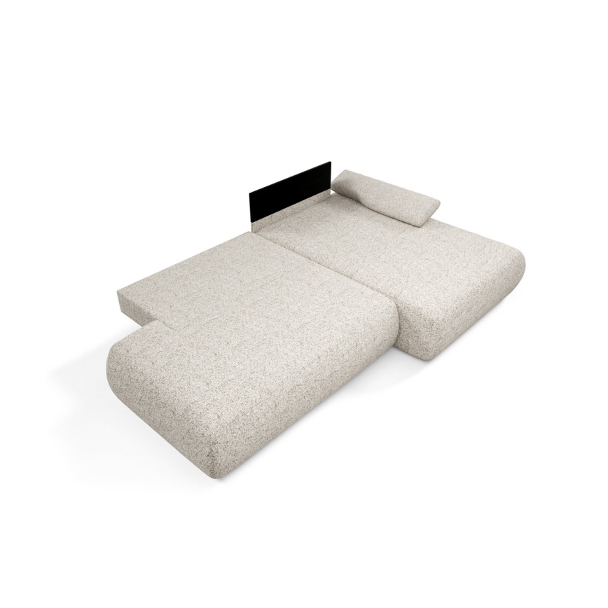 Eck-Schlaffunktion-Sitzgarnitur mit Stauraum in L-Form PRATO rechts, beige