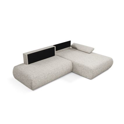 Eck-Schlaffunktion-Sitzgarnitur mit Stauraum in L-Form PRATO rechts, beige
