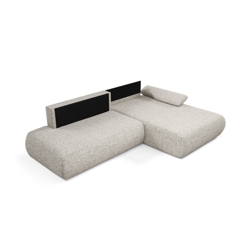 Eck-Schlaffunktion-Sitzgarnitur mit Stauraum in L-Form PRATO rechts, beige