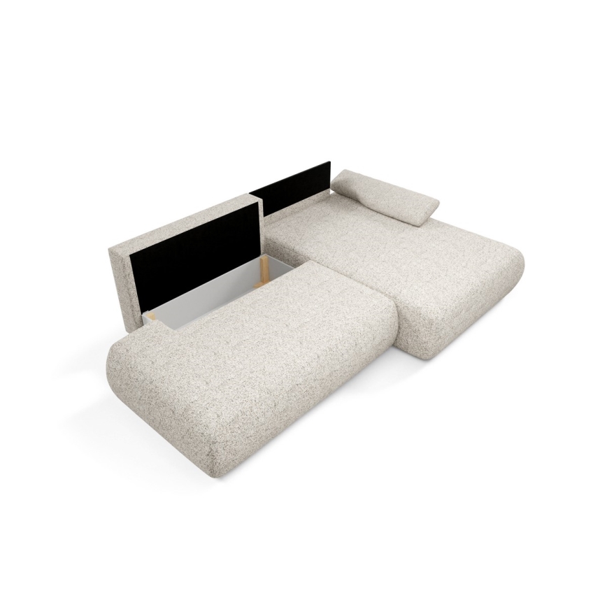 Eck-Schlaffunktion-Sitzgarnitur mit Stauraum in L-Form PRATO rechts, beige