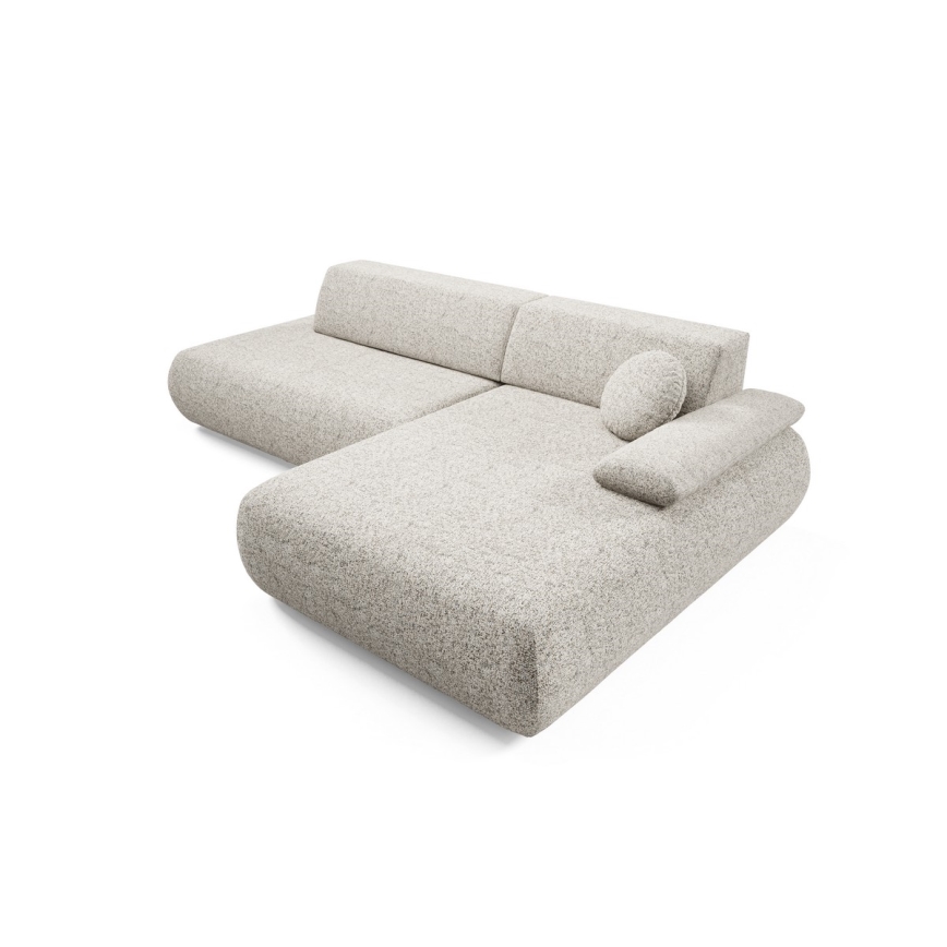 Eck-Schlaffunktion-Sitzgarnitur mit Stauraum in L-Form PRATO rechts, beige
