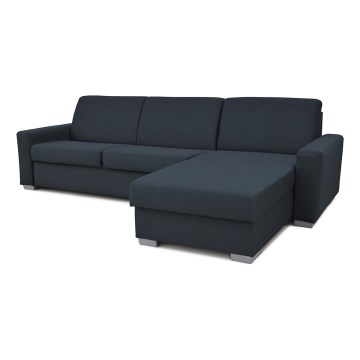 Eck-Schlafsofa mit Stauraum, L-Form, rechts, Modell LEKA, blau, für den täglichen Gebrauch