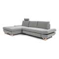 Eck-Schlafsofa mit Stauraum, Polsterbezug, L-Form AVESTA links, grau