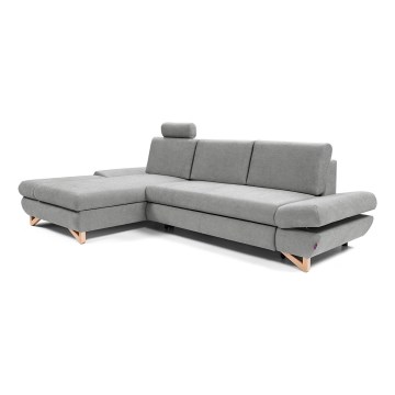 Eck-Schlafsofa mit Stauraum, Polsterbezug, L-Form AVESTA links, grau