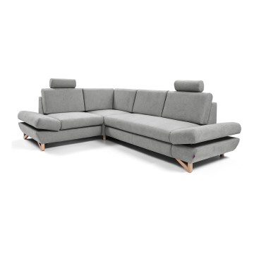 Eck-Schlafsofa mit Stauraum, Polsterbezug, L-Form AVESTA links, grau
