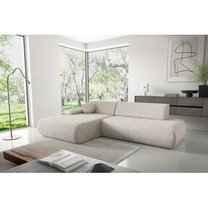 Eck-Schlaffunktion-Sitzgarnitur mit Stauraum in L-Form PRATO links, beige