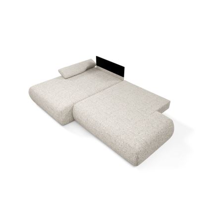 Eck-Schlaffunktion-Sitzgarnitur mit Stauraum in L-Form PRATO links, beige