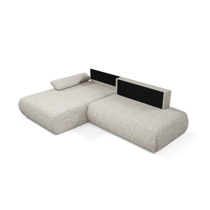 Eck-Schlaffunktion-Sitzgarnitur mit Stauraum in L-Form PRATO links, beige