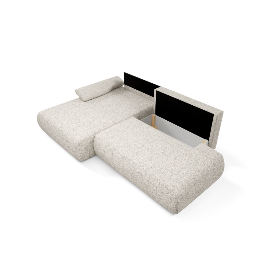 Eck-Schlaffunktion-Sitzgarnitur mit Stauraum in L-Form PRATO links, beige