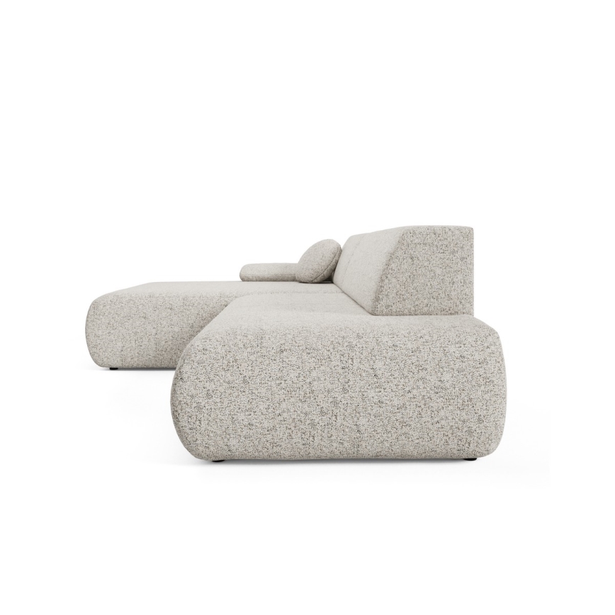 Eck-Schlaffunktion-Sitzgarnitur mit Stauraum in L-Form PRATO links, beige