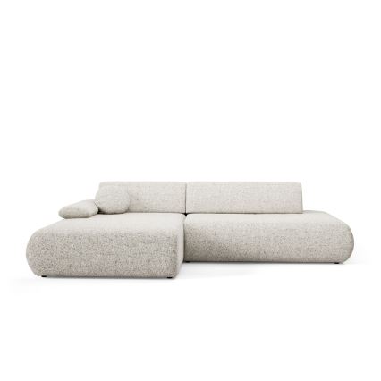 Eck-Schlaffunktion-Sitzgarnitur mit Stauraum in L-Form PRATO links, beige