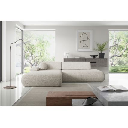 Eck-Schlaffunktion-Sitzgarnitur mit Stauraum in L-Form PRATO links, beige