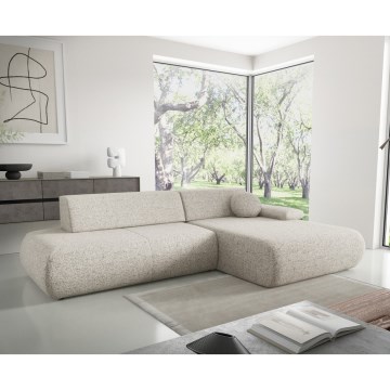 Eck-Schlafsofa PRATO, L-Form, rechts, beige, mit Schlaffunktion und Stauraum