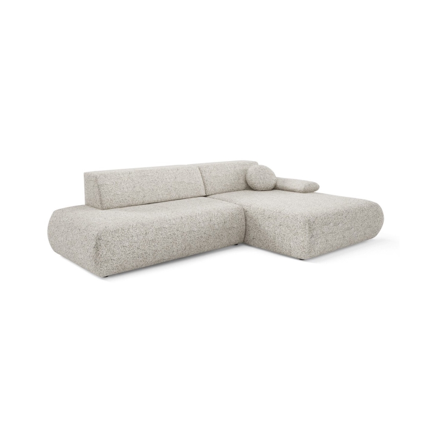 Eck-Schlafsofa PRATO, L-Form, rechts, beige, mit Schlaffunktion und Stauraum