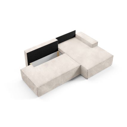 Eck-Schlafsofa mit Stauraum in L-Form TERAMO, rechts, beige