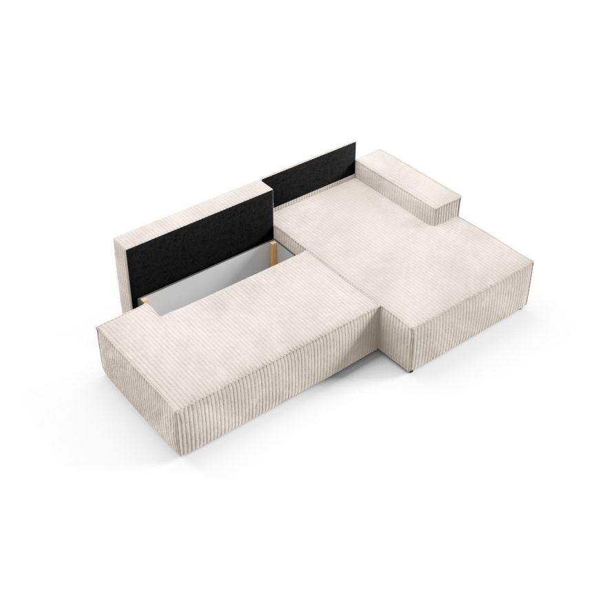 Eck-Schlafsofa mit Stauraum in L-Form TERAMO, rechts, beige