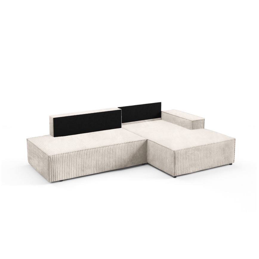 Eck-Schlafsofa mit Stauraum in L-Form TERAMO, rechts, beige