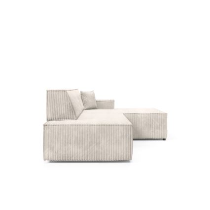 Eck-Schlafsofa mit Stauraum in L-Form TERAMO, rechts, beige