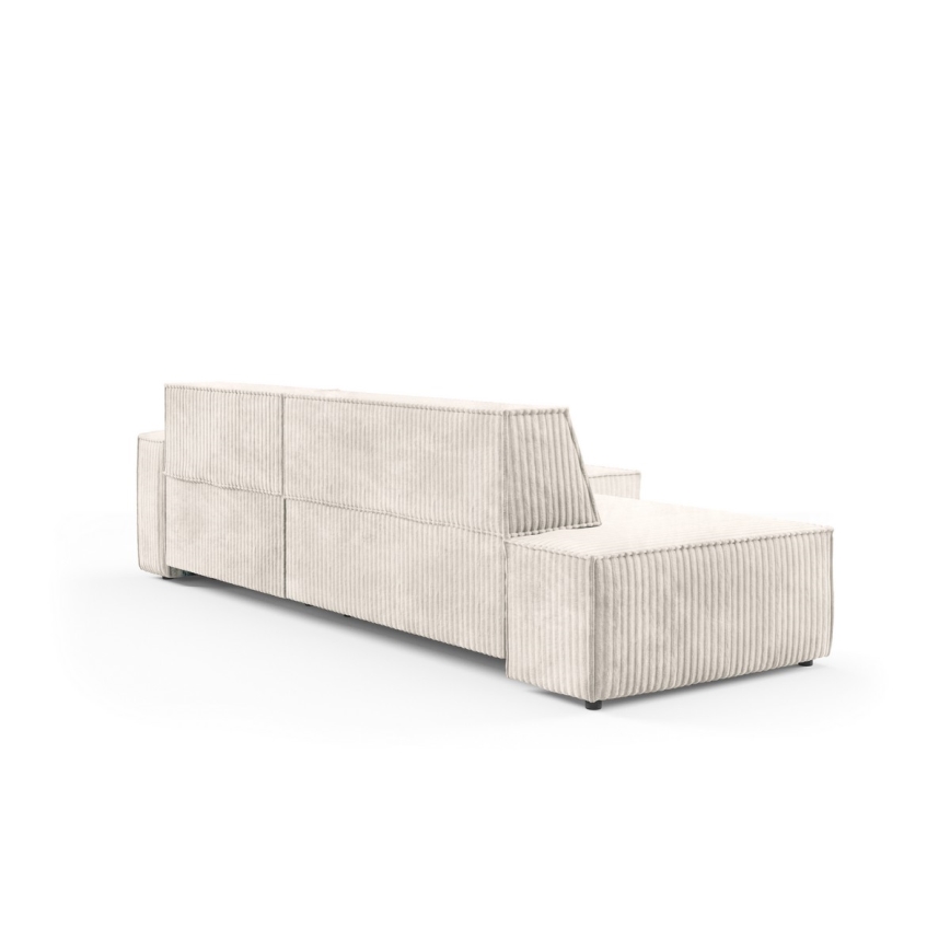 Eck-Schlafsofa mit Stauraum in L-Form TERAMO, rechts, beige