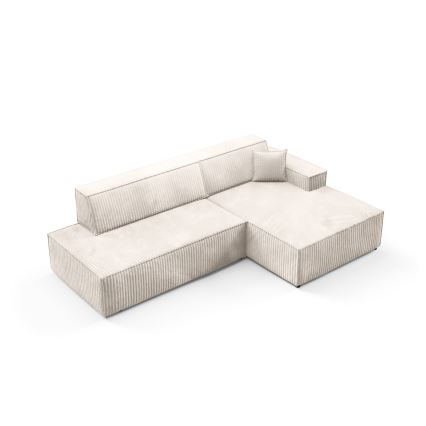 Eck-Schlafsofa mit Stauraum in L-Form TERAMO, rechts, beige