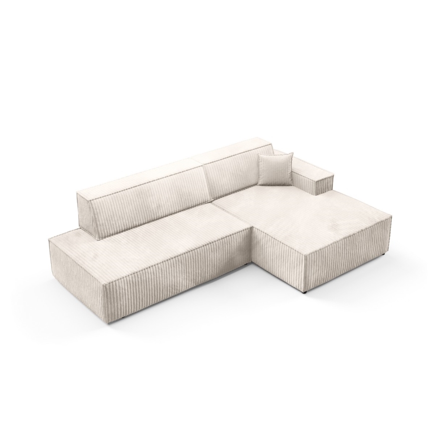 Eck-Schlafsofa mit Stauraum in L-Form TERAMO, rechts, beige